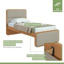 Ver imagem 5 de Quarto Infantil com 2 Camas Solteiro Loop Tecido Boucle e Mesa de Cabeceira 2 Gavetas Loop
