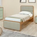 Ver imagem 2 de Quarto Infantil com 2 Camas Solteiro Loop Tecido Boucle e Mesa de Cabeceira 2 Gavetas Loop