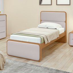Quarto Infantil com Cama Solteiro Loop Tecido Corano e 	cômoda 8 Gavetas 150x95cm Leder - 12