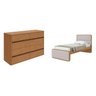 Quarto Infantil com Cama Solteiro Loop Tecido Corano e 	cômoda 8 Gavetas 150x95cm Leder - 2