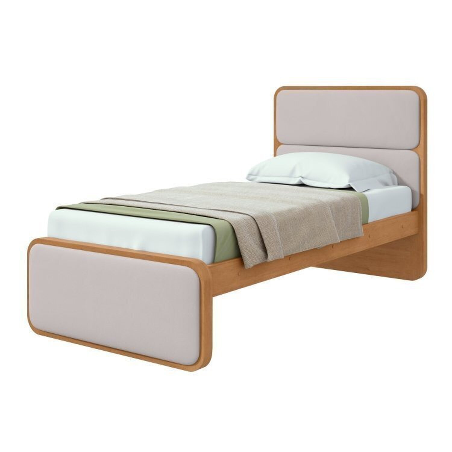 Quarto Infantil com Cama Solteiro Loop Tecido Corano e 	cômoda 8 Gavetas 150x95cm Leder - 13