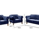 Ver imagem 3 de Conjunto Sofá Duquesa Chesterfield Lugares e 2 Poltronas Azul Marinho