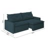 Sofá Bahamas 2,04m Retratil/reclinavel Veludo Petróleo - Xflex - 3