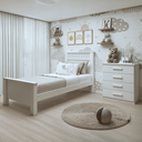 Ver imagem 1 de Kit Quarto Infantil com Cama de Solteiro e Cômoda 4 Gavetas Branco