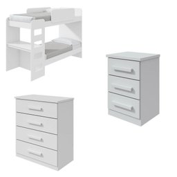 Quarto Infantil Beliche Olga com Cômoda e Mesa de Cabeceira Baião - 2
