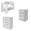 Ver imagem 2 de Kit Quarto Infantil 4 Peças com Beliche Olga Cômoda e Mesa de Cabeceira Baião Branco