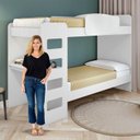 Ver imagem 7 de Kit Quarto Infantil 4 Peças com Beliche Olga Cômoda e Mesa de Cabeceira Baião Branco