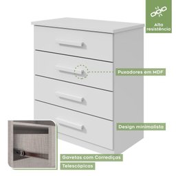 Quarto Infantil Beliche Olga com Cômoda e Mesa de Cabeceira Baião - 17