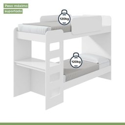 Quarto Infantil Beliche Olga com Cômoda e Mesa de Cabeceira Baião - 9