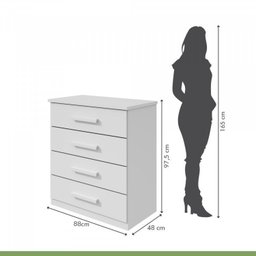 Quarto Infantil Beliche Olga com Cômoda e Mesa de Cabeceira Baião - 14