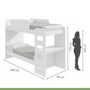 Ver imagem 3 de Kit Quarto Infantil 4 Peças com Beliche Olga Cômoda e Mesa de Cabeceira Baião Branco