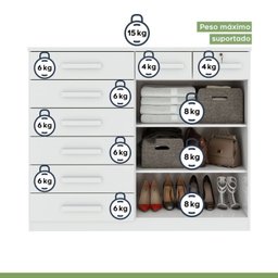 Quarto Infantil com Cama Solteiro Athenas e Cômoda 8 Gavetas 2 Portas Toronto - 15