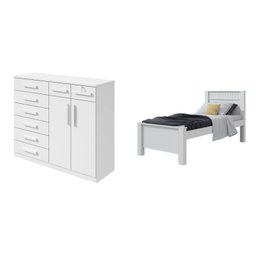 Quarto Infantil com Cama Solteiro Athenas e Cômoda 8 Gavetas 2 Portas Toronto - 2