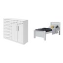 Ver imagem 2 de Kit Quarto Infantil com Cama de Solteiro e Cômoda 8 Gavetas 2 Portas Branco