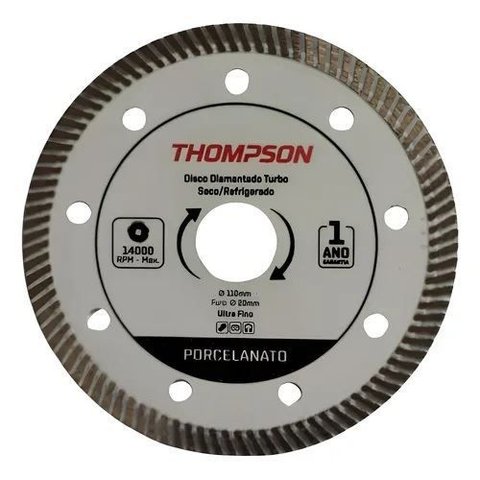 Disco Diamantado Turbo Porcelanato 110x22 Mm Thompson