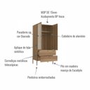 Ver imagem 6 de Guarda-Roupa 2 Portas 2 Gavetas Palhinha Pé Madeira Oslo Bege/Hanover