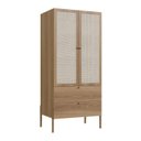 Ver imagem 5 de Guarda-Roupa 2 Portas 2 Gavetas Palhinha Pé Madeira Oslo Bege/Hanover