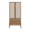 Ver imagem 3 de Guarda-roupa 2 Portas 2 Gavetas Palhinha Pé Madeira Oslo