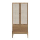 Ver imagem 3 de Guarda-Roupa 2 Portas 2 Gavetas Palhinha Pé Madeira Oslo Bege/Hanover
