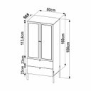 Ver imagem 4 de Guarda-roupa 2 Portas 2 Gavetas Palhinha Pé Madeira Oslo
