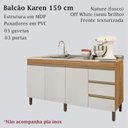 Ver imagem 3 de Balcão Pia 6200 sem Tampo 159 Cm 3 Pt 3 Gv Nature Off White Plla