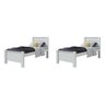 Quarto Infantil com 2 Camas Solteiro Athenas Plus e Mesa de Cabeceira 3 Gavetas Maggiore New - 2