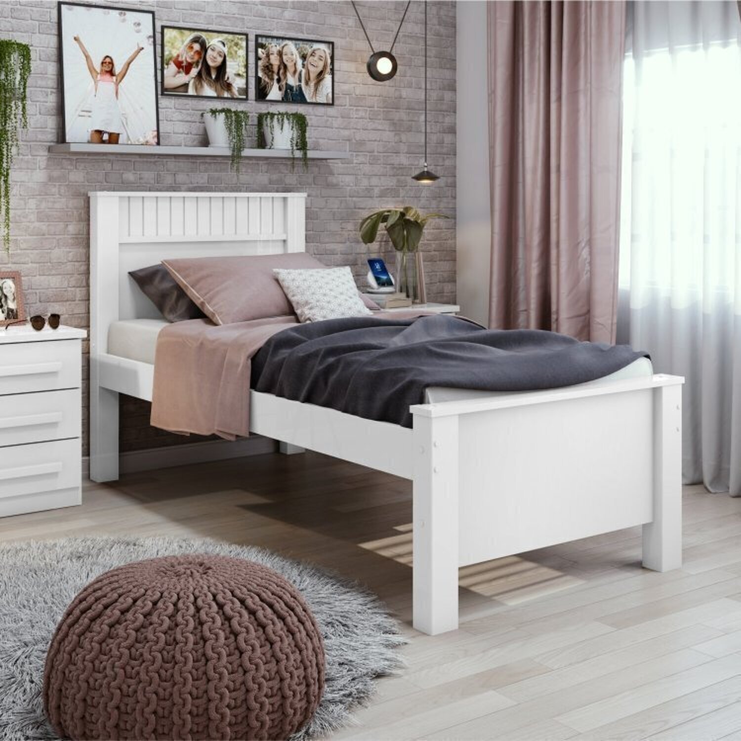 Quarto Infantil com 2 Camas Solteiro Athenas Plus e Mesa de Cabeceira 3 Gavetas Maggiore New - 5