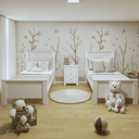 Ver imagem 1 de Kit Quarto Infantil 3 Peças com 2 Camas Solteiro e Mesa de Cabeceira Athenas Maggiore Branco