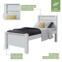 Ver imagem 5 de Kit Quarto Infantil 3 Peças com 2 Camas Solteiro e Mesa de Cabeceira Athenas Maggiore Branco