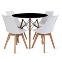 Ver imagem 1 de Conjunto Mesa Preta Eames 90cm e 4 Cadeiras Leda Branca