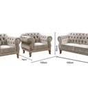 Ver imagem 3 de Conjunto Sofá Duquesa Chesterfield Lugares e 2 Poltronas Bege Claro