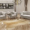 Ver imagem 1 de Conjunto Sofá Duquesa Chesterfield Lugares e 2 Poltronas Bege Claro