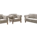 Ver imagem 2 de Conjunto Sofá Duquesa Chesterfield Lugares e 2 Poltronas Bege Claro
