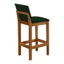 Ver imagem 4 de Kit 2 Banquetas Alta Pérola com Encosto Estofada em Veludo Verde Madeira Maciça Castanho