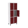 Roupeiro De Aço Guarda-volume Locker 6 Portas Montável Vermelho - 1