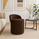 Ver imagem 1 de Puff Banco Orgânico Encosto Redondo Sala Estar Quarto Suede Marrom