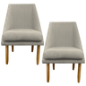 Kit 02 Cadeiras para Sala de Jantar Ana Pés Palito Suede Bege- D'classe Decor - 1