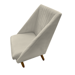 Kit 02 Cadeiras para Sala de Jantar Ana Pés Palito Suede Bege- D'classe Decor - 3