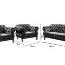 Ver imagem 3 de Conjunto Sofá Duquesa Chesterfield Lugares e 2 Poltronas Cinza Grafite