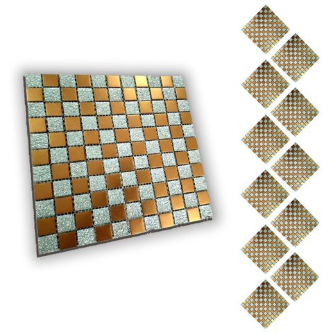 Pastilha de Vidro Autocolante Kit 11 Uni Parede Cozinha Box Banheiro Sala Decorativa Facil Aplicacao