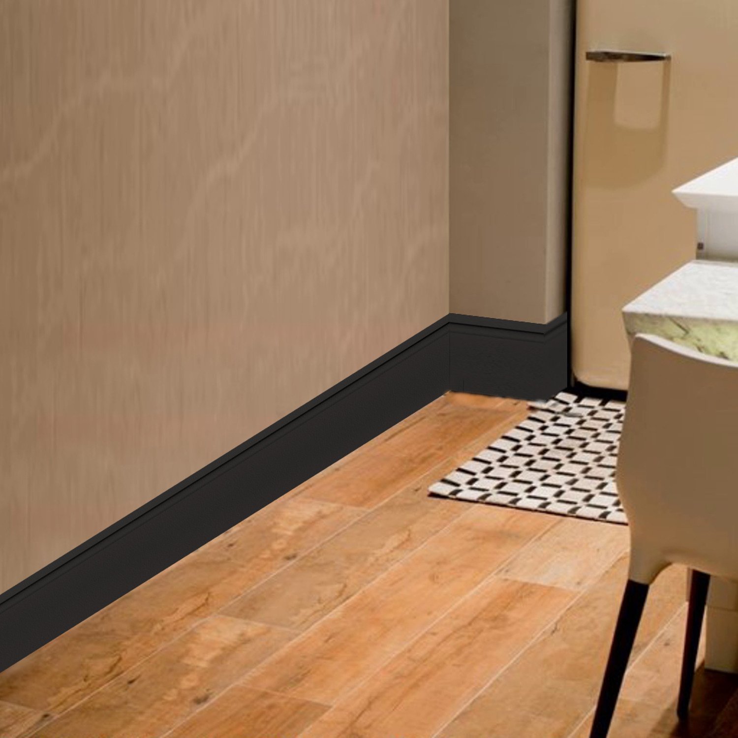 Rodapé de Mdf 8cm X 15mm X 2,40m Guarnição com Friso Moldufama 802 - 1