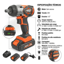 Ver imagem 3 de Chave de Impacto sem Escovas de Lons de Litio 20v Wokin Tools