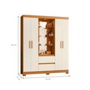Ver imagem 2 de Guarda Roupa Casal Solis 4 Portas de Bater 2 Gavetas MDP Espelho Cinamomo-Off White Albatroz Móveis