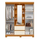 Ver imagem 3 de Guarda Roupa Casal Solis 4 Portas de Bater 2 Gavetas MDP Espelho Cinamomo-Off White Albatroz Móveis