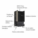 Ver imagem 5 de Guarda-Roupa 2 Portas 2 Gavetas Palhinha Pé Madeira Oslo Preto/Nero