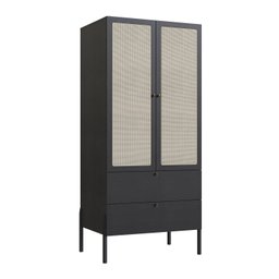 Guarda-roupa 2 Portas 2 Gavetas Palhinha Pé Madeira Oslo - 3