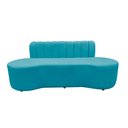 Ver imagem 4 de Sofá 3 Lugares Orgânico Curvo Madrid 180cm Suede Azul Turquesa