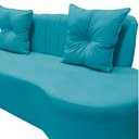 Ver mais imagens de Sofá 3 Lugares Orgânico Curvo Madrid 180cm Suede Azul Turquesa