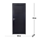 Ver imagem 3 de Porta Palheta Maçaneta Premium de Alumínio 210 x 100cm Linha 30 Abertura Direita Preto Esquadrias Bergamo