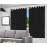 Cortina Blackout Preto - 280x220cm - com Alça para Varão - 1